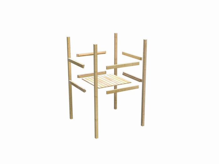 Karibu Spielturm Luis Satteldach + Doppelschaukel + Kletterwand