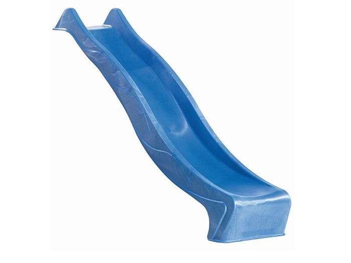 Karibu Spielturm Luis Satteldach + Rutsche blau + Doppelschaukelanbau Klettergerüst + Kletterwand