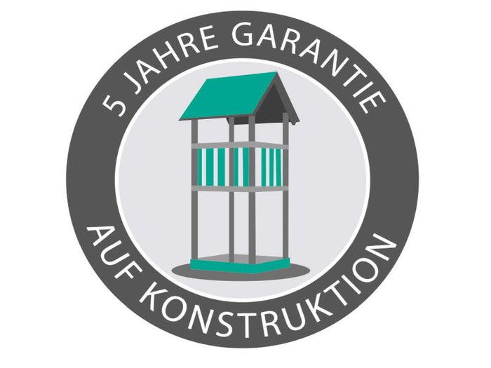 Karibu Spielturm Luis Satteldach + Rutsche blau + Doppelschaukelanbau Klettergerüst