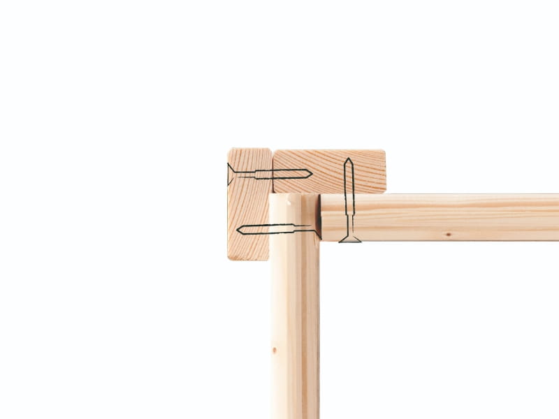 Karibu Stelzenhaus Fidel naturbelassen + Rutsche blau + Doppelschaukelanbau