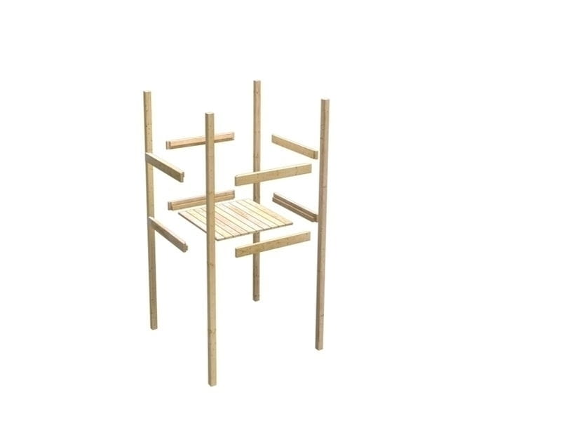 Karibu Stelzenhaus Frieda + Doppelschaukel + Anbauplattform + Kletterwand