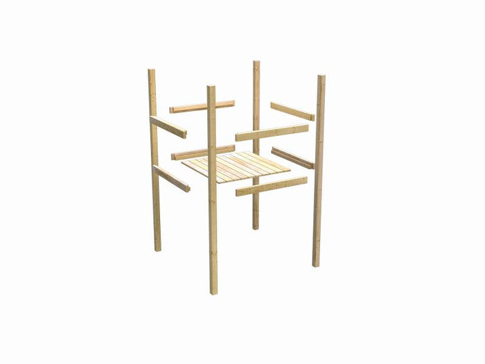 Karibu Stelzenhaus Frieda + Doppelschaukelanbau Klettergerüst + Anbauplattform