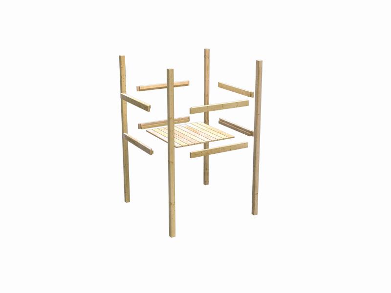 Karibu Stelzenhaus Frieda + Rutsche blau + Doppelschaukelanbau Klettergerüst