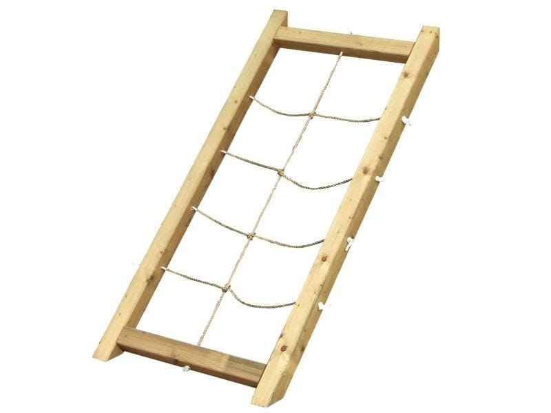 Karibu Stelzenhaus Frieda + Rutsche rot + Doppelschaukel + Anbauplattform + Netzrampe