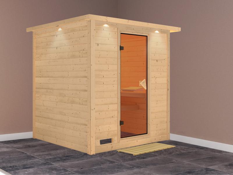 Mojave - Karibu Sauna ohne Ofen - mit Dachkranz -