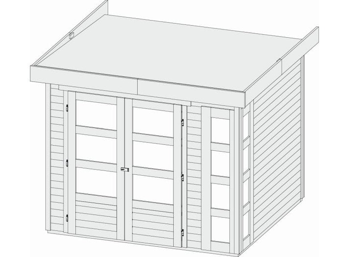 Osb smart choice Gartenhaus Kerken 3 natur inkl. Fußboden und Anbaudach 2,40 m