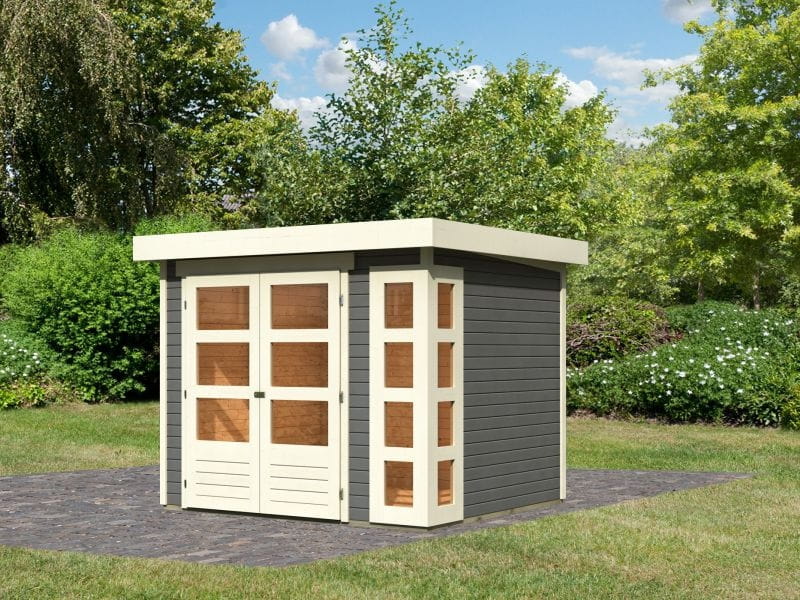 Osb smart choice Gartenhaus Kerken 3 terragrau inkl. Fußboden