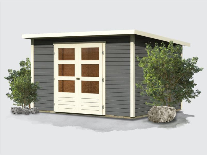 Osb smart choice Gartenhaus Stegen 5 in terragrau, inkl. Fußboden