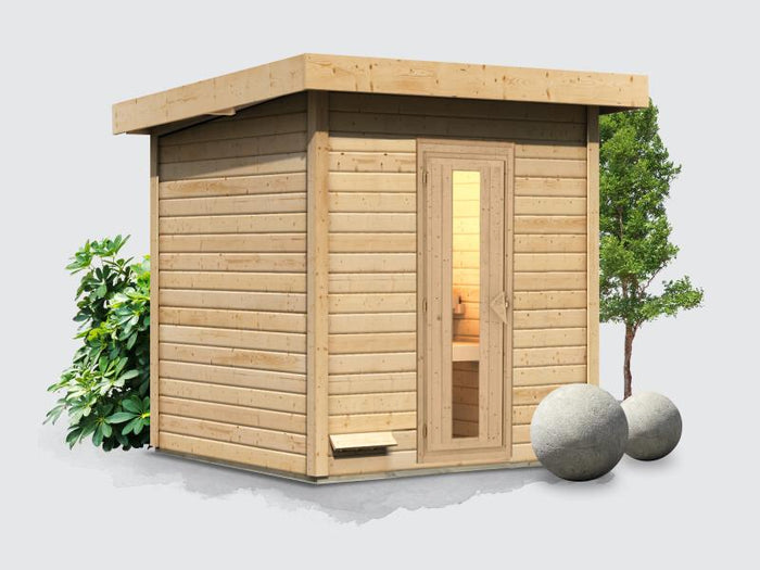 Osb smart choice Saunahaus Hella 2 38 mm - ohne Ofen - inkl. Dacheindeckung und Fußboden