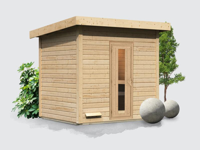 Osb smart choice Saunahaus Hella 3 38 mm - ohne Ofen - inkl. Dacheindeckung und Fußboden