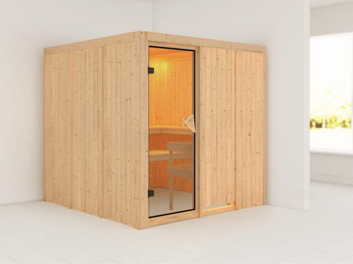 Rodin - Karibu Sauna ohne Ofen - ohne Dachkranz -