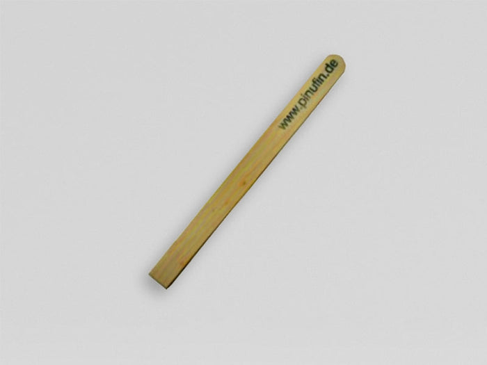 Rührholz Natur gerundeter Abschluß 0,45 x 3,2 x 35 cm mit Logodruck