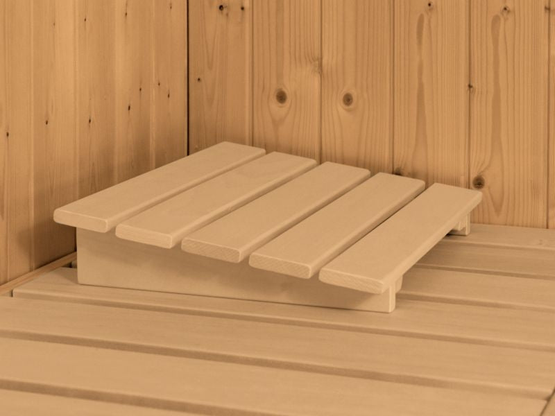 Saja - Karibu Sauna Plug & Play 3,6 kW Bio Ofen, ext. Steuerung - mit Dachkranz - Energiespartür