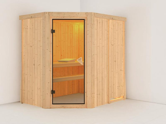 Saja - Karibu Sauna Plug & Play ohne Ofen - ohne Dachkranz -