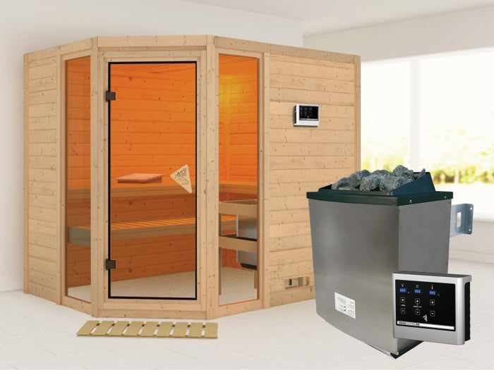 Sinai 3 - Karibu Sauna inkl. 9-kW-Ofen - ohne Dachkranz -
