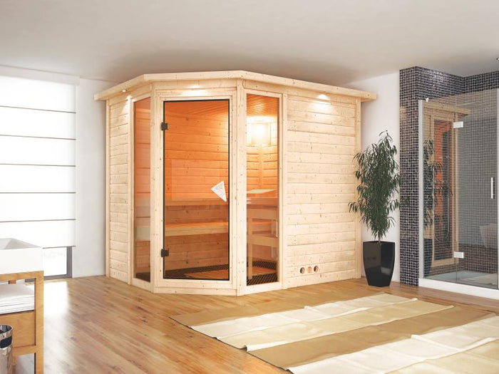 Sinai 3 - Karibu Sauna ohne Ofen - mit Dachkranz -