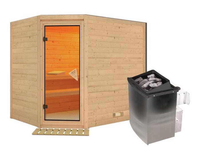 Tanami - Karibu Sauna inkl. 9-kW-Ofen - ohne Dachkranz -