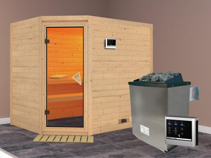 Tanami - Karibu Sauna inkl. 9-kW-Ofen - ohne Dachkranz -