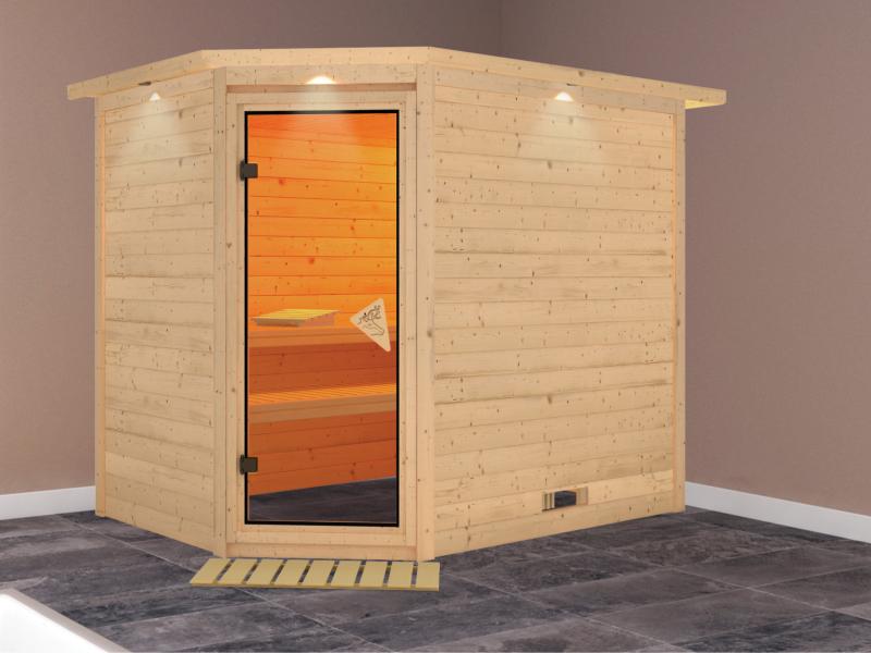 Tanami - Karibu Sauna ohne Ofen - mit Dachkranz -