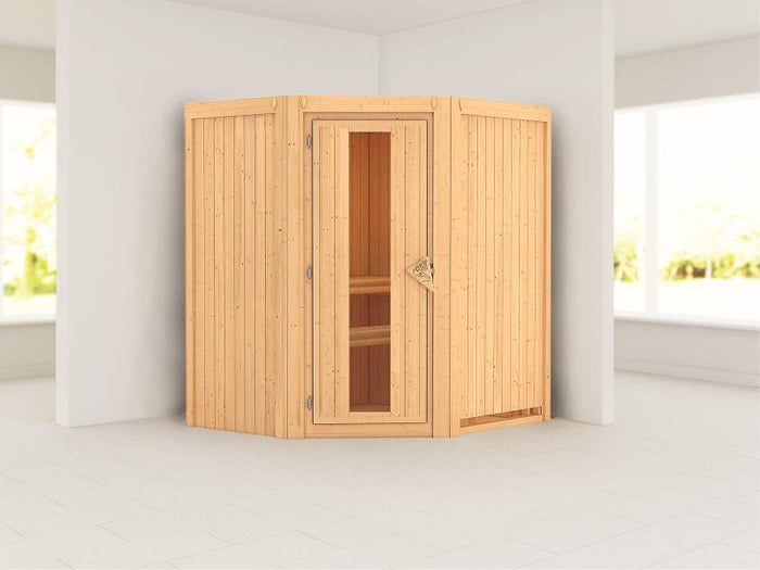 Tonja - Karibu Sauna Plug & Play ohne Ofen - ohne Dachkranz - Energiespartür