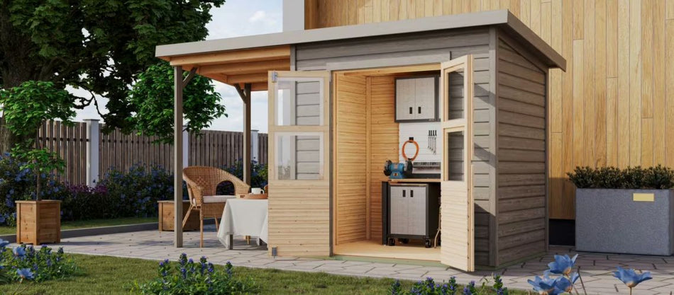 Flachdach Gartenhaus