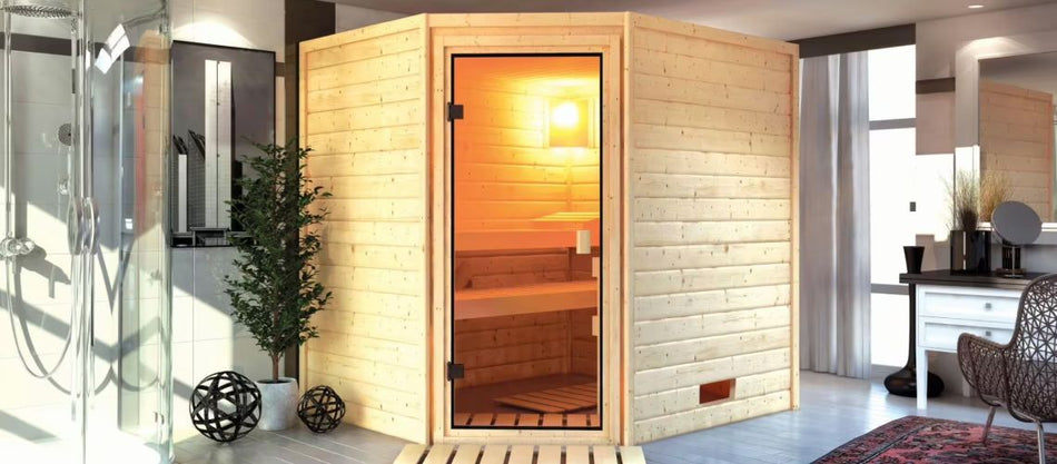 Sauna niedrige Deckenhöhe