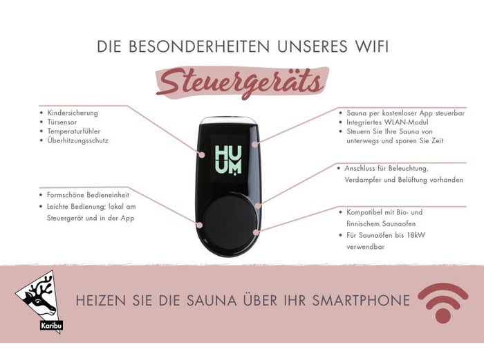 Karibu Elektronische Saunaofensteuerung Huum "UKU WIFI" mit App Steuerung