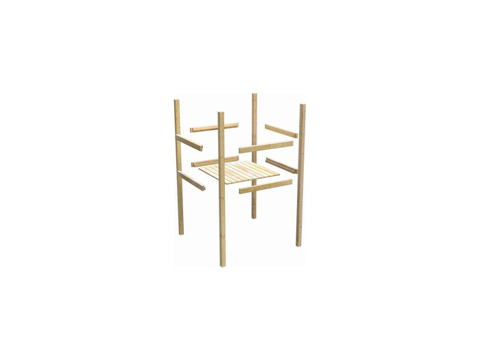 Karibu Spielturm Anna + Anbauplattform + Netzrampe