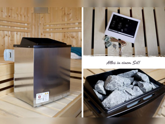 Karibu Saunaofen 9,0 kW externe Steuerung Easy und Steine