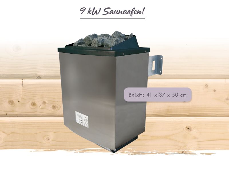Karibu Saunaofen 9,0 kW externe Steuerung Easy und Steine