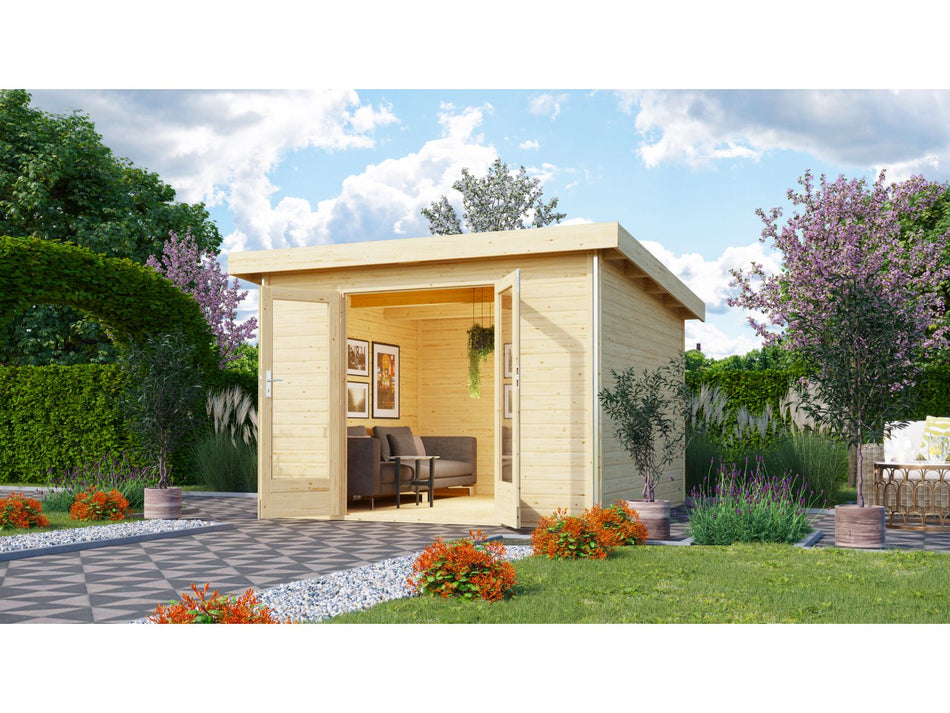 Karibu Gartenhaus Radeburg 1 natur 40 mm
