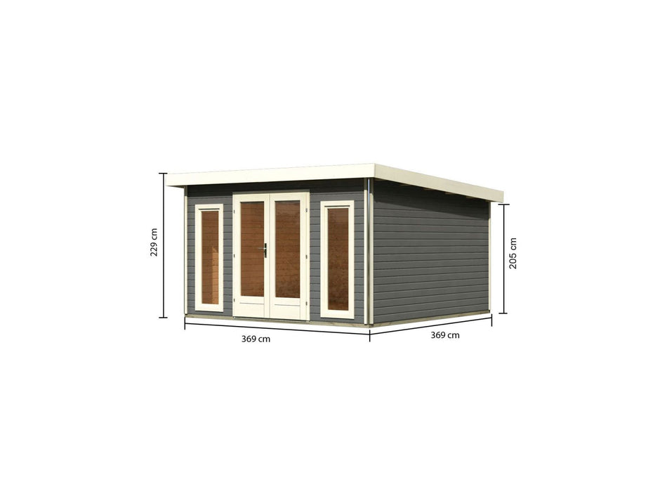 Karibu Gartenhaus Radeburg 3 terragrau 38 mm