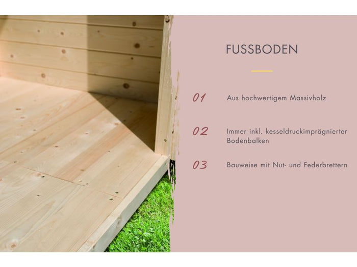 Karibu Hybrid Saunahaus Ares 3, naturbelassen/graualuminium, inkl. 9 kW Ofen ext. Steuerung