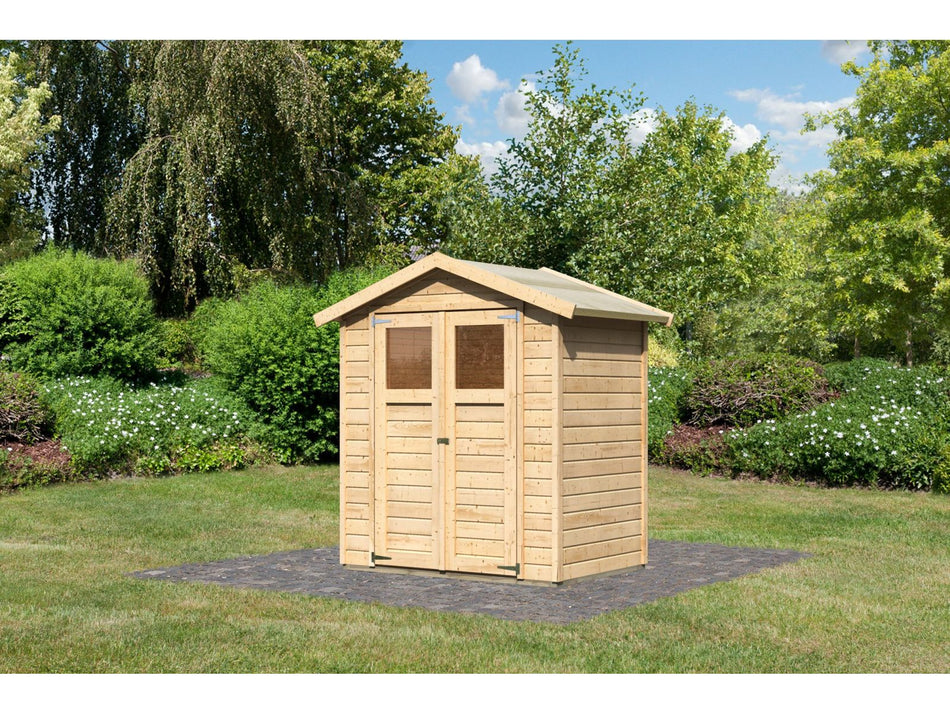 Karibu Gerätehaus Dahme 1 natur 14 mm