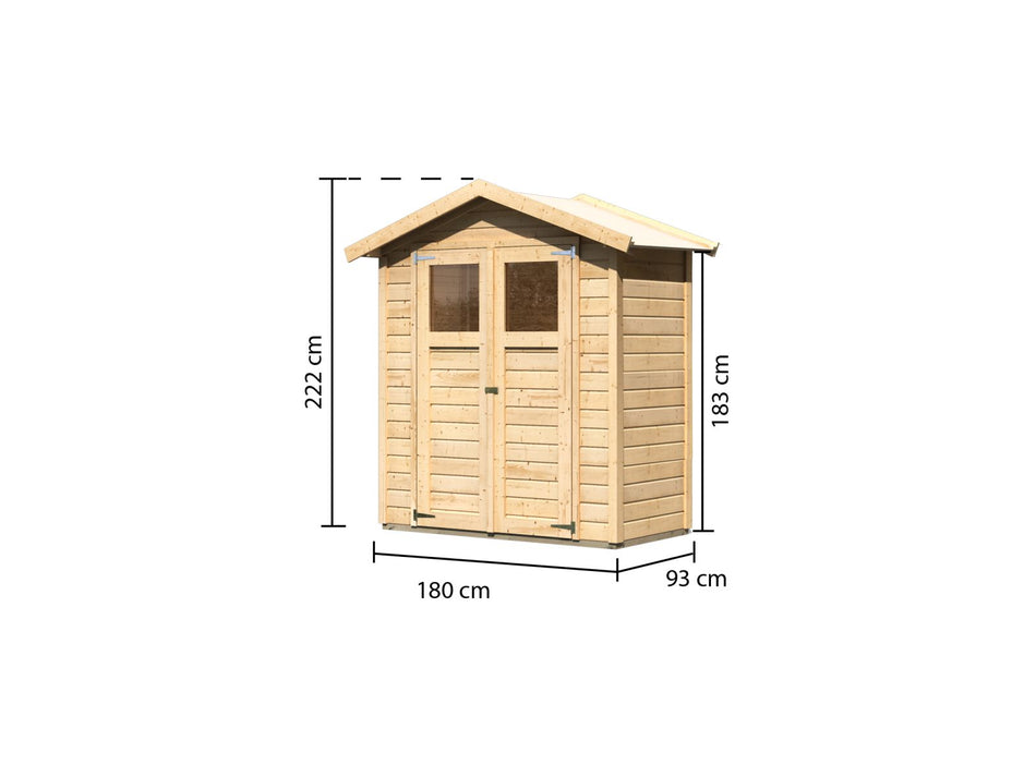 Karibu Gerätehaus Dahme natur 14 mm