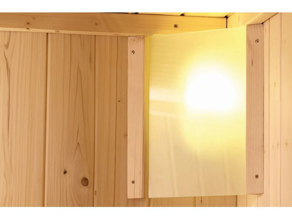 Karibu Leuchten Set mit Saunaleuchte Premium und Anschlusskabel (Starkstrom)