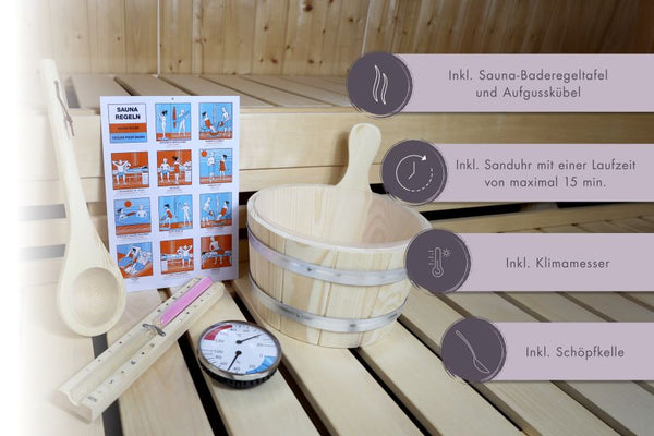 Karibu Saunazubehör-Set Classic 6-teilig