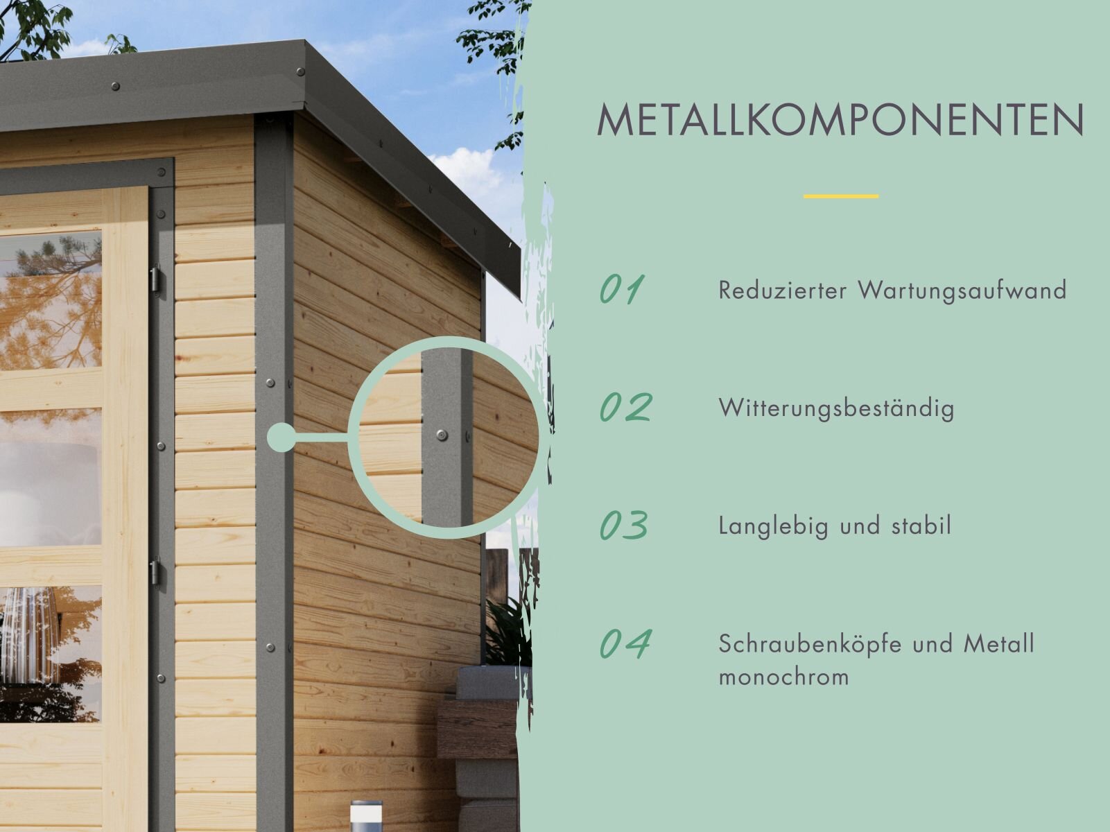 Karibu Hybrid Gartenhaus Pluto 1 B, terragrau/graualuminium, 28 mm