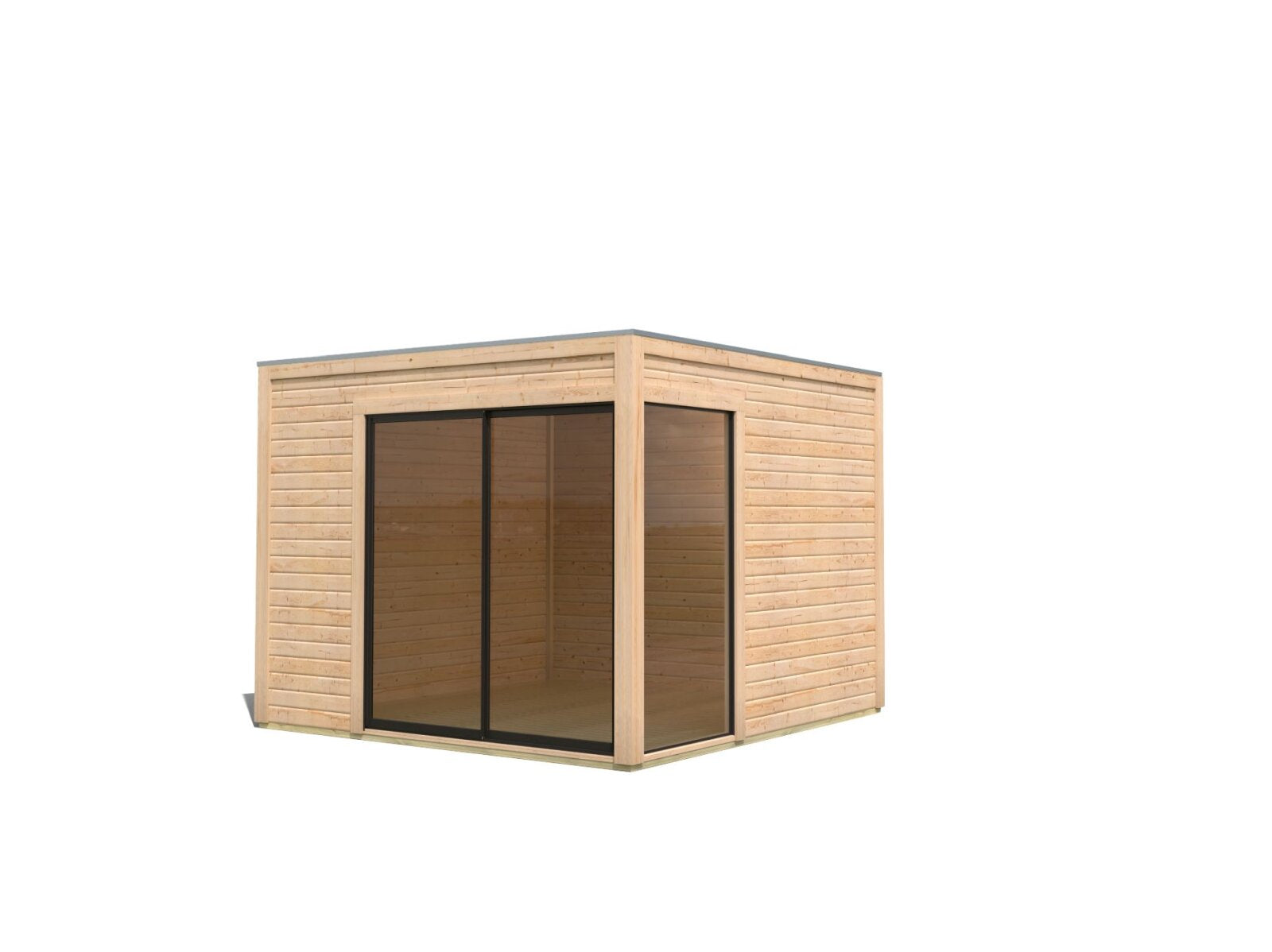 Karibu Studio Dice 1 natur, 38 mm, inkl. Fußboden und Schiebetür