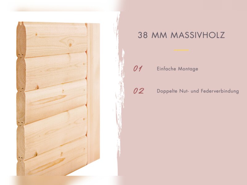 Karibu Saunahaus Skrollan 3, inkl. 9 kW Bioofen ext. Steuerung HUUM - Moderne Tür, Terragrau