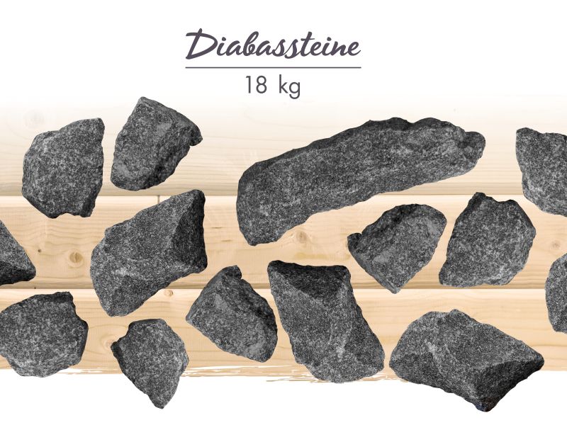 Karibu Saunasteine 18 kg Diabas