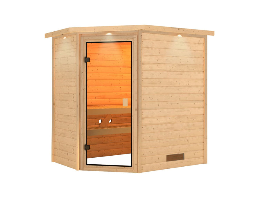 Karibu Sauna Jella mit Dachkranz 38 mm