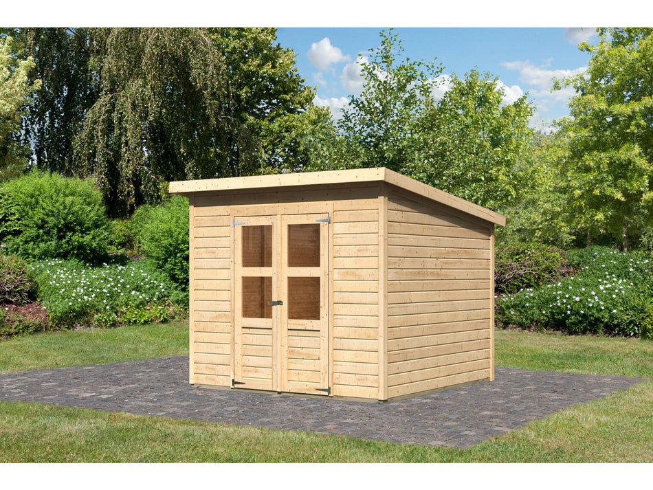 Karibu Gerätehaus Merseburg 6 natur 14 mm