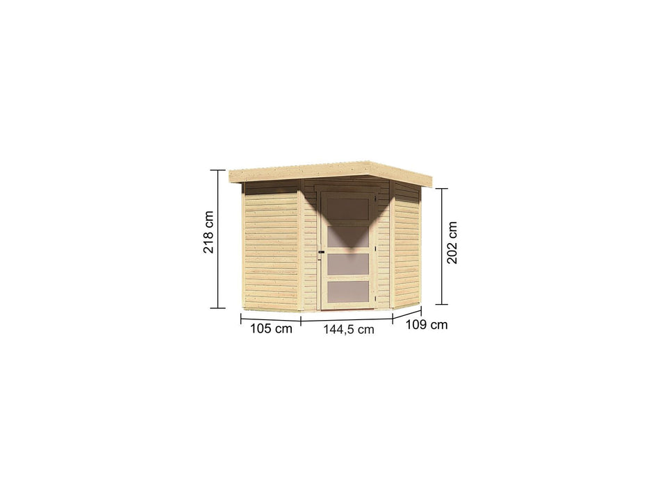 Karibu Gartenhaus Schwandorf 3 natur 19 mm