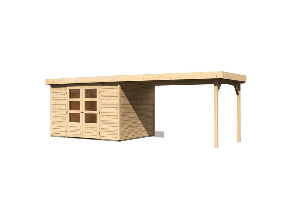 Karibu Gartenhaus Askola 5 mit Anbaudach 2,75 Meter
