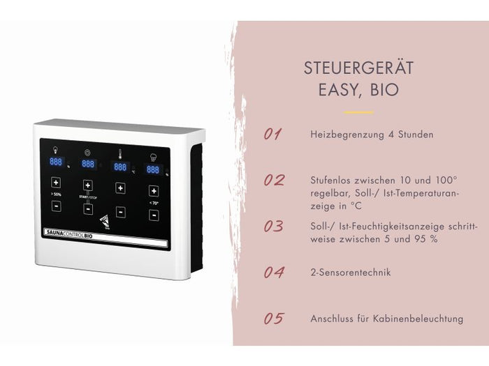 Karibu Bio-Kombiofen 9,0 kW externe Steuerung Easy und Steine