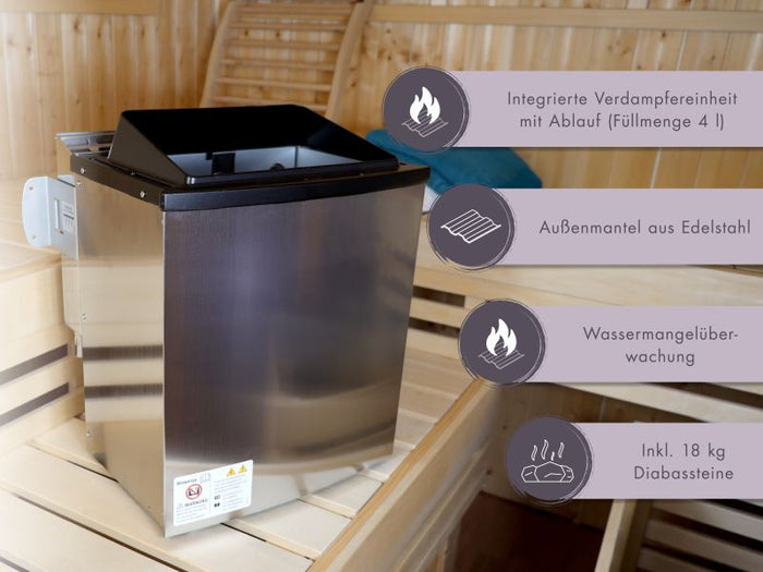 Karibu Bio-Kombiofen 9,0 kW externe Steuerung Easy und Steine