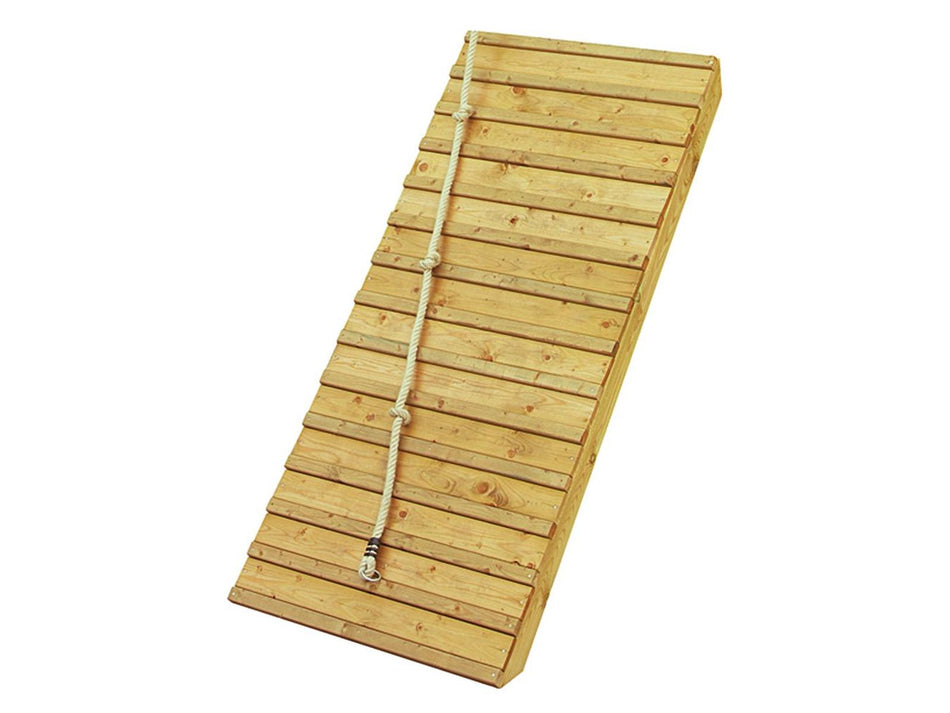Karibu Akubi Holzrampe mit Klettertau natur