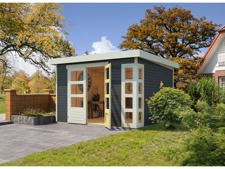 Karibu Gartenhaus Kerko 6 in terragrau 19 mm