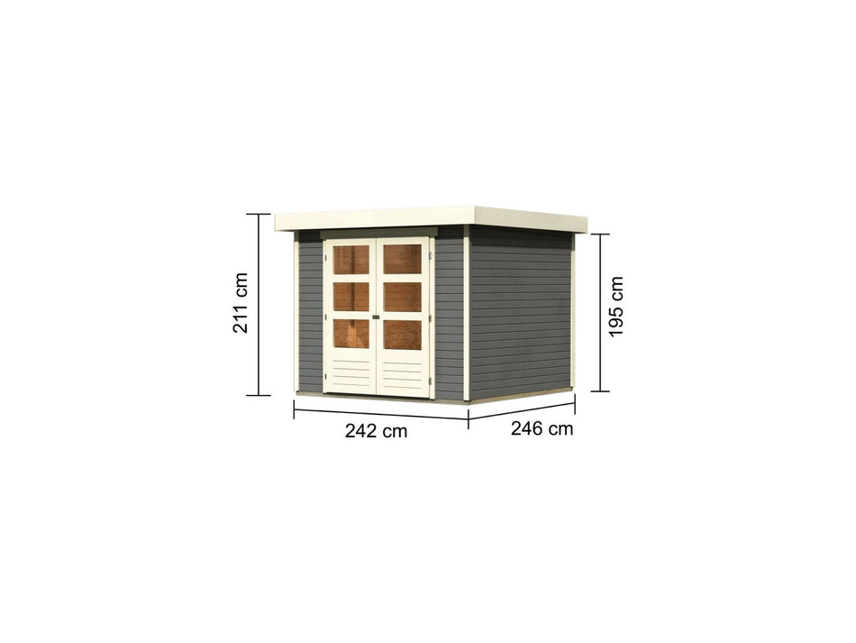 Karibu Gartenhaus Askola 3,5 terragrau 19 mm